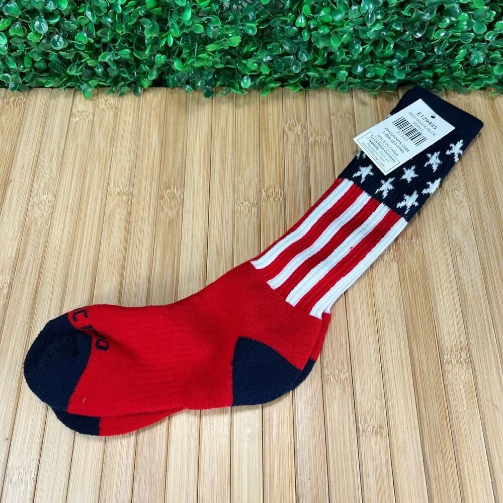 NWT Patriotic Red White Blue Flag Political Election USA Socks 4th July New Gift